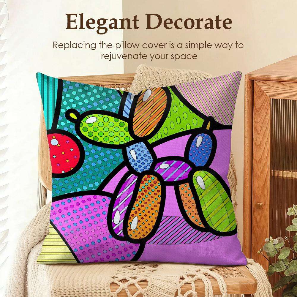 Housse de coussin Art Britto Mode Lin Naturel Tissu Biologique Impression Double Face Canapé Décoration Intérieure Cadeau Housse de Coussin