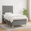 Maison Exclusive - Sommier à lattes de lit avec matelas Gris foncé 90x200 cm Tissu