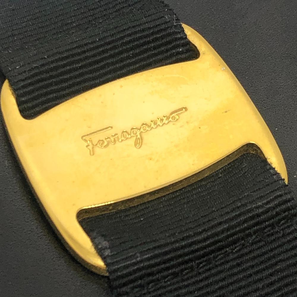 Salvatore Ferragamo Vala Wallet Long Wallet Bifold Long Wallet Leather Black