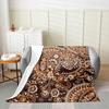Paisley Fuzzy Throw Blanket Bohemian Exotic Style Flannel Fleece All Season Bed Blanket for Sofa Couch Room Indian Style Red Yel
