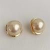 Metal Round Imitation Pearl Earrings For Women Gold Color Round Stud Earrings Irregular Design Unusual Earrings Bijoux Femme
