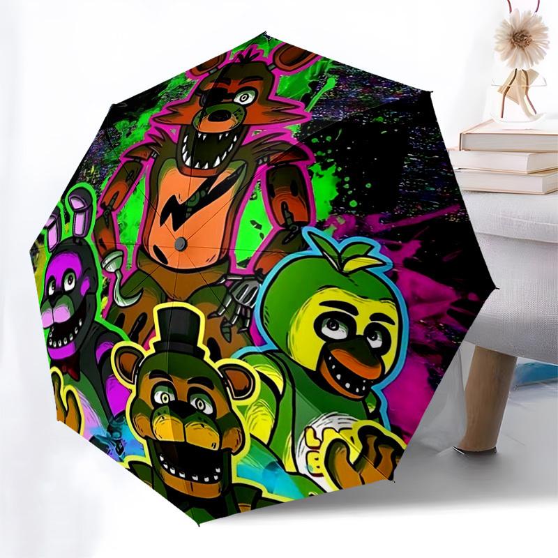 

1pc Stained Glass Yin Yang Sun Moon Stars Auto Open Close Umbrella, Portable 3-Fold Design, 8-Bone Iron Frame Outdoor Umbrella, Festival Gift for Fans