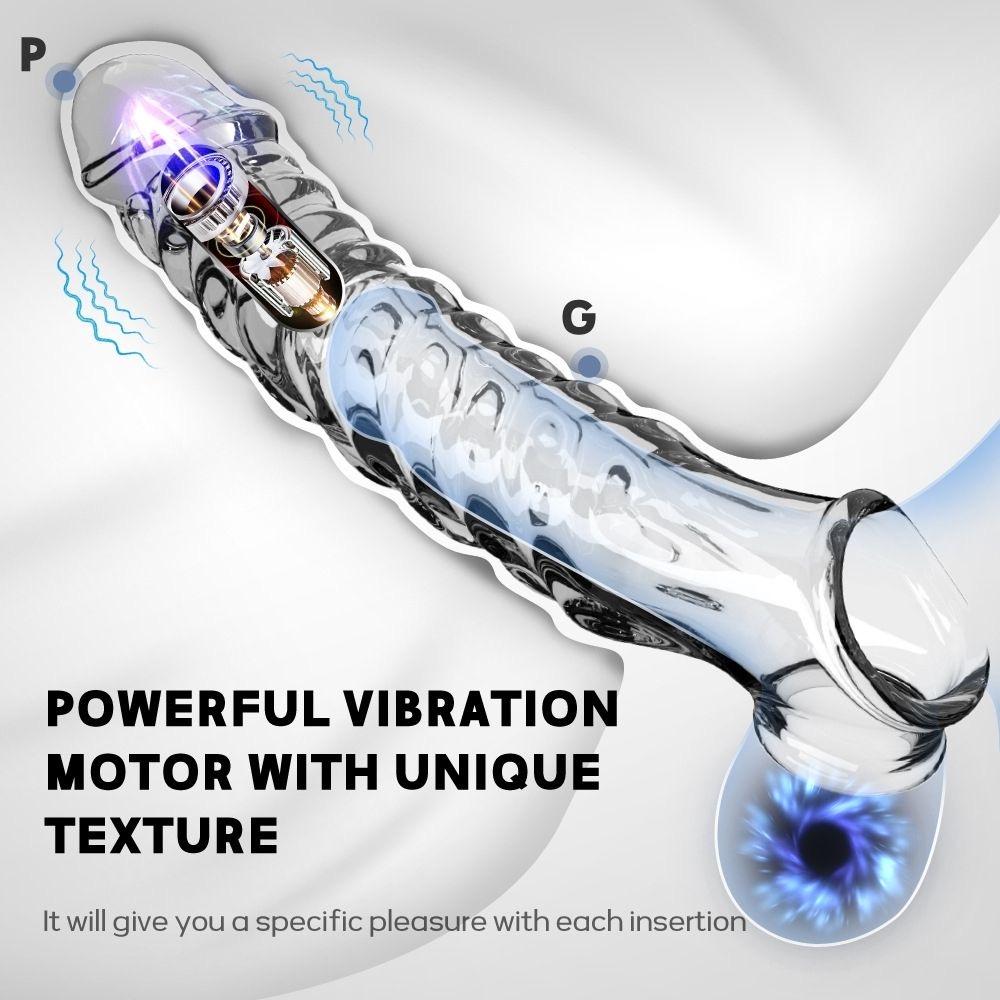 Penis Sleeve Extensions Condom Male Enlargement Delay Vibrators Clits Massager Cock Ring Vibrating Penis Cover Sex Toys For Men 18+