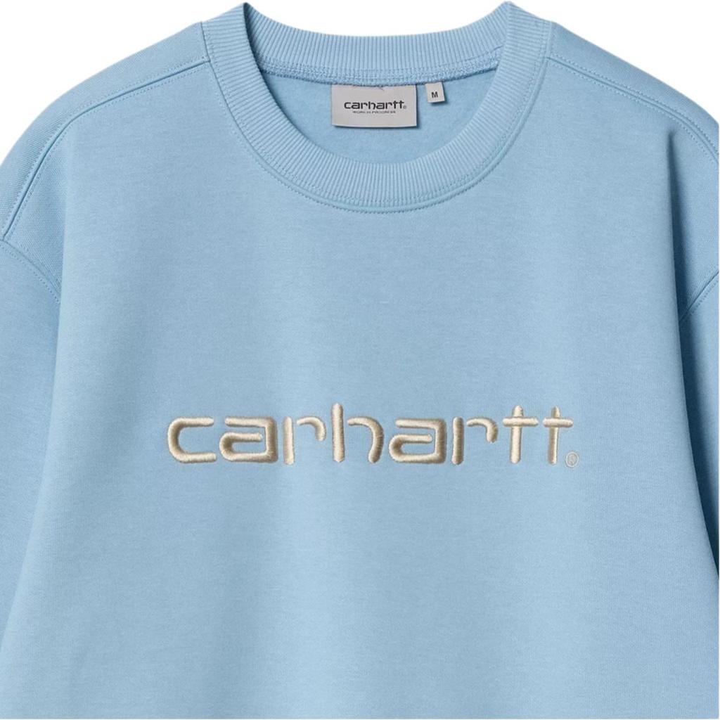 Carhartt WIP Loose Fit Logo Embroidered Crew Neck Long Sleeve Sweatshirt Men Sweatshirts I030546-2QK-XX