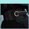 Elegant Womens Leather Belt For Dress And Coat With Elastic Waist Cinch For Office Wear