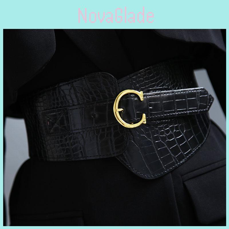 Elegant Womens Leather Belt For Dress And Coat With Elastic Waist Cinch For Office Wear