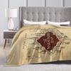 Super Warm Blanket Travel Office Marauders Map Throw Blanket  Flannel Bedspread For Living Room Aesthetic Sofa Bed Cover