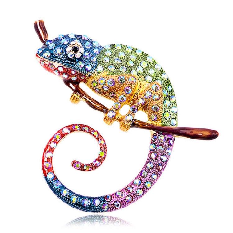 Vibrant Lizard Brooch 4 Color Optional Alloy Accessory Versatile Outfit Accent Badge Pin For Casual or Formal
