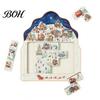 Festive Ritual Ornaments Christmas Puzzle Advent Calendar, Wooden Countdown Family Interactive Games Xmas Ornament for Home Table Mantel Decor Holiday