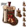 Holiday Gift Card Hanging Clip Stocking Shaped Christmas Cash Ornament, Acrylic Money Holder Creative Present Decor, Xmas Tree for Tree, Party