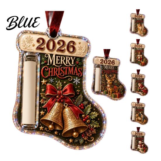 Holiday Gift Card Hanging Clip Stocking Shaped Christmas Cash Ornament, Acrylic Money Holder Creative Present Decor, Xmas Tree for Tree, Party
