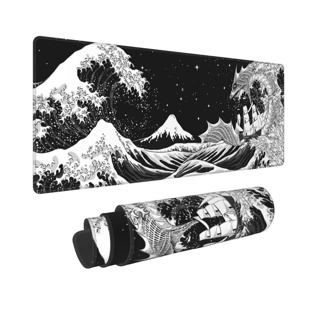 Tappetino Mouse da Gioco Bianco Fiore di Ciliegio Giapponese Xxl Esteso Grande Mouse Mat Tappetino da Scrivania Bordi Cuciti Mousepad Lungo Gomma Antiscivolo