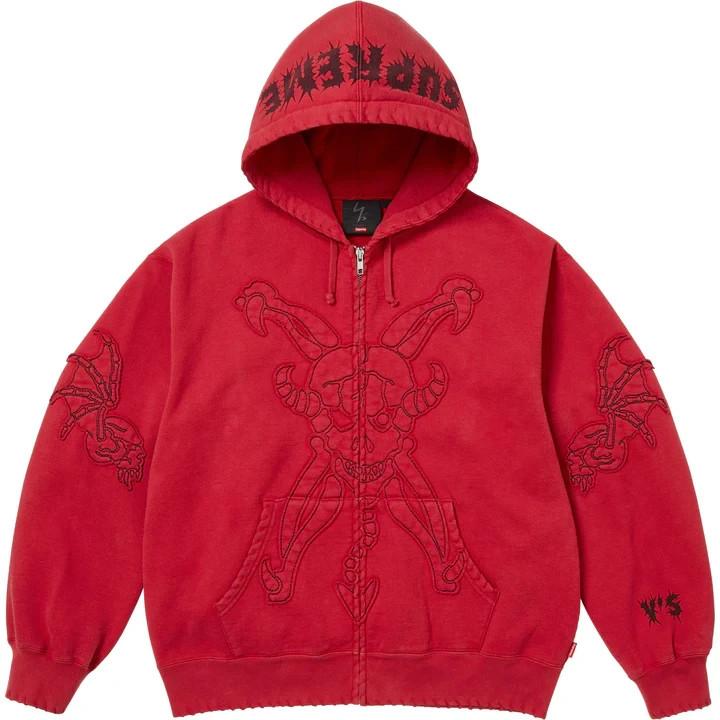 Supreme Hanorac cu fermoar și glugă Y's by Yohji Yamamoto Roșu spălat