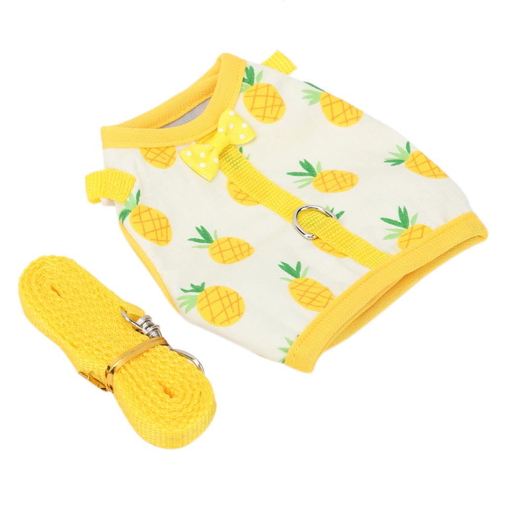 Mini Pets Vest Harness and Leash Set Adjustable for Guinea Pig Small Animal ApparelS Yellow
