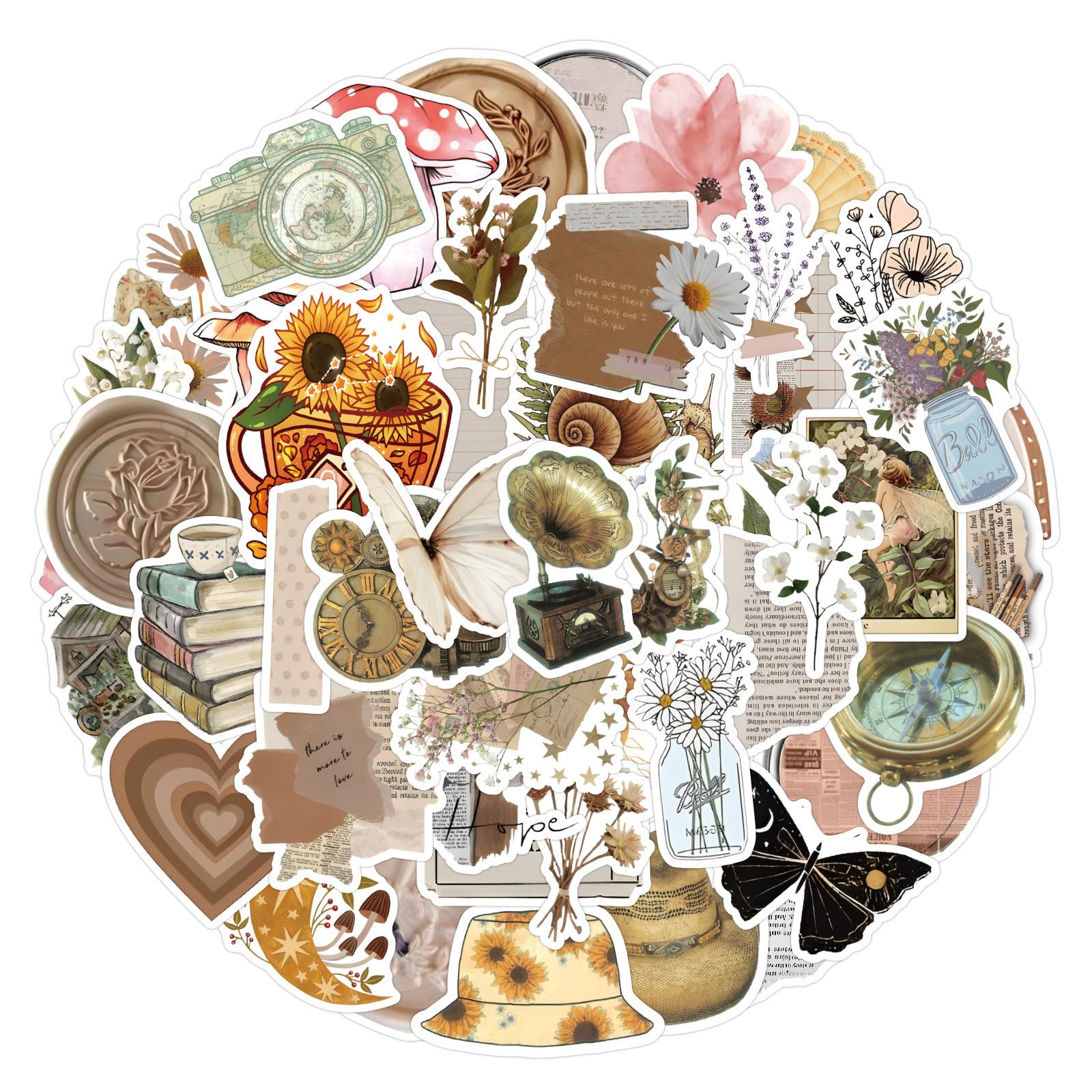 

100 Мультяшных Наклеек в Ретро Стиле с Узором, Персонализированные Декоративные Наклейки для Чемодана, Ноутбука, Персонализированные Водонепроницаемые Наклейки