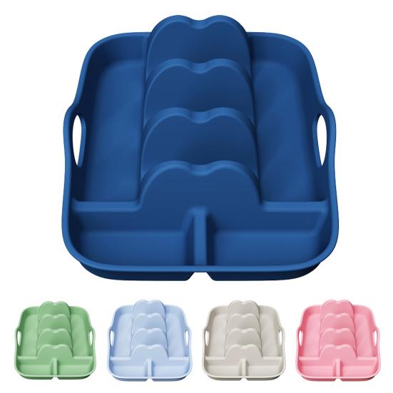 Silicone Taco Tray Burrito Serving Dish with Handles Dividers Heat Resistant Non-Slip Base Dishwasher Safe Tortilla Rack