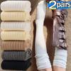 1/2pairs Women's Thigh High Stockings Casual Over The Knee Long Socks Lolita Thermal Vertical Stripe Socks Female Tube Leggings