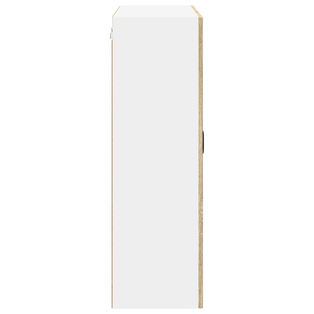 Wall Mounted Glass Cabinet LUCCA Sonoma Oak 80 x 31 x 100 cm