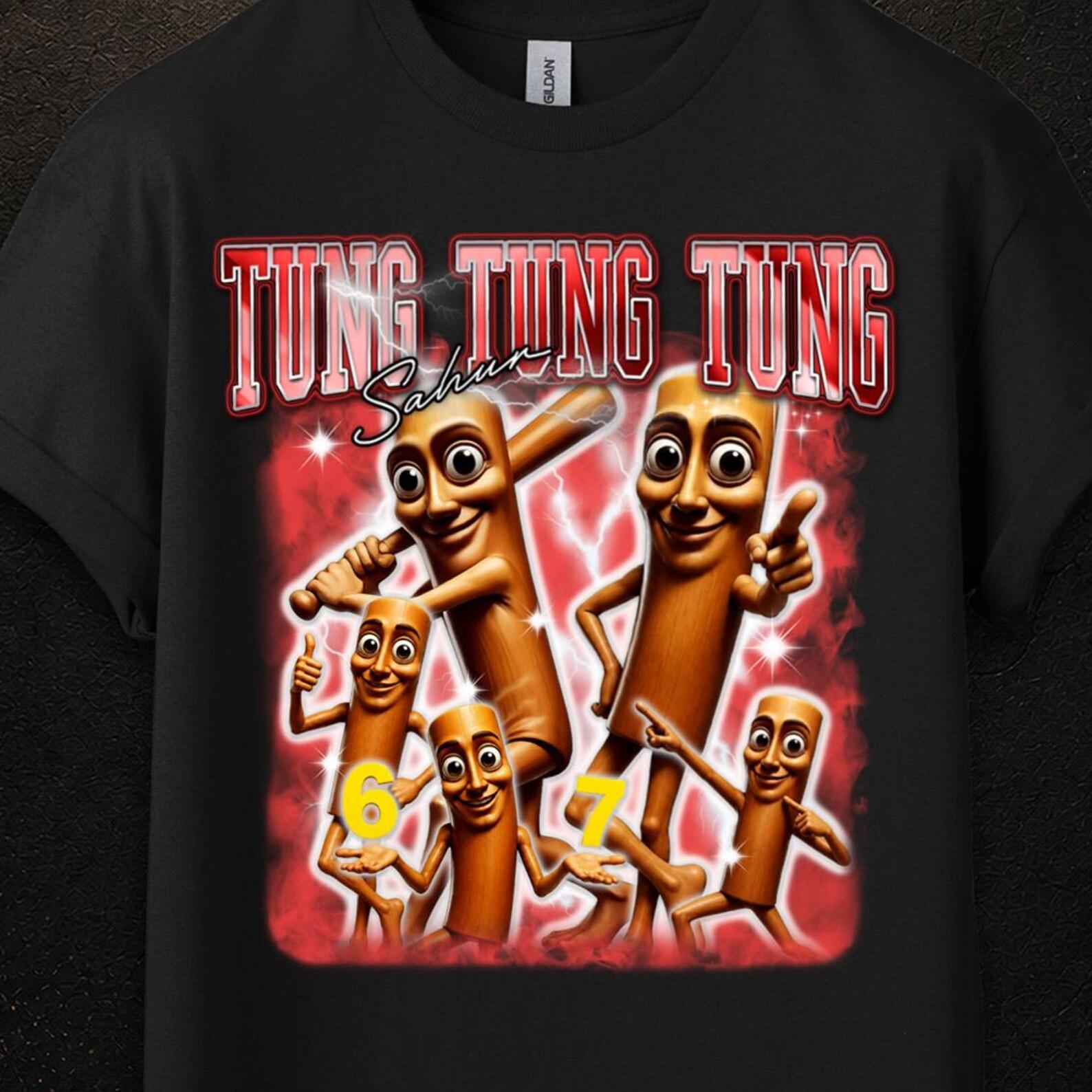Tung Tung Tung Sahur Merch, Tung Tung Sahur, Brainrot T Shirt, Steal A Brainrot, Triple T, Italian Brainrot Meme S