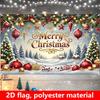 1 Piece 2D Flat Flags Christmas Party Decorative Flags Exclusive Flags with Halloween Snow and Christmas Tree Patterns