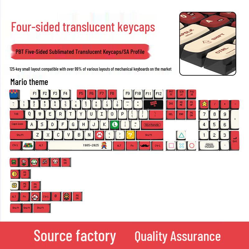 Four-Sided Translucent Color Keycaps for Customized Mechanical Keyboard