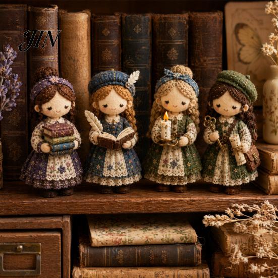 Fabric Craft Kit Patchwork Girl DIY Kit, 3D Doll Sewing Set with Pre-Cut Small World Thread Needles, Cute for Home Decor Handmade Gift