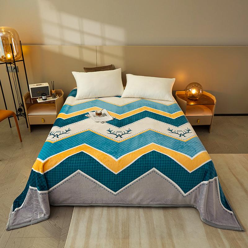 1pc Comfortable Printed Blanket Soft&cozy&machine Washable Velvet Plush All-season Multipurpose Nap Blanket for Office and Sofa(Excluding pillowcases)