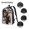 3Pcs Streets Fighters 2026 Accessories Backpack Set for Kids Pen Bags Bookbag Sets with Lunch Box For School Students Knapsack