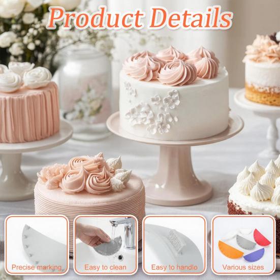 6Pcs Cake Arch Guide Tool Pink Cake Ruffle Marker for 6-10 Inch Cakes Precision Cake Decorating Tool for Evenly Spaced Arches Food-Grade Durable Mold