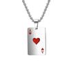Hip Hop Statement Poker Card Ace of Spades Necklace Stainless Steel Playing Cards Jewelry