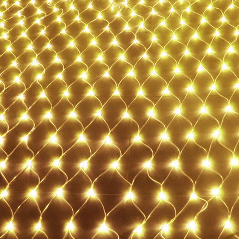 

3x2/6x4M LED String Christmas Net Lights Christmas Garland Mesh Fairy Landscape Light Garden Street Wedding Xmas Decoration Lamp 1.5mx1.5m 96LEDS теплый белый
