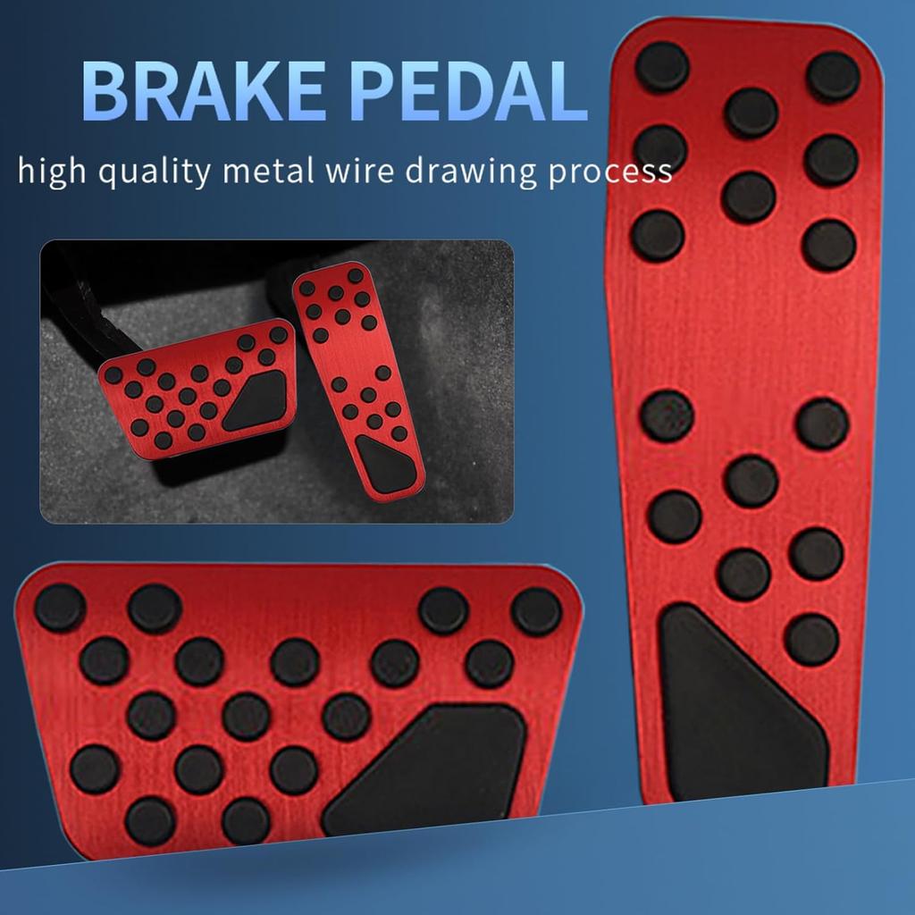 Aluminum Alloy Pedal Cover for Dodge Challenger 2008-2023 for Charger 2011-2023 for Chrysler 300 300C 2009-2019 No Drilling Aluminum Brake and