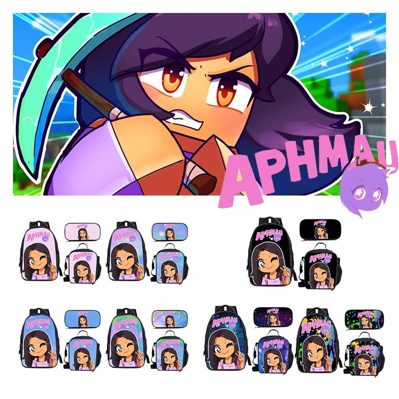 Zaino Bambino Aphmau Borsa Pranzo Astuccio Contenitore Porta Cancelleria Regalo Fan