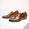 Grandi Scarpe da Uomo Mengke a Doppio Bottone, Scarpe in Pelle, Vera Pelle da Uomo, Scarpe in Pelle Stile Britannico per Gentiluomini d'Affari