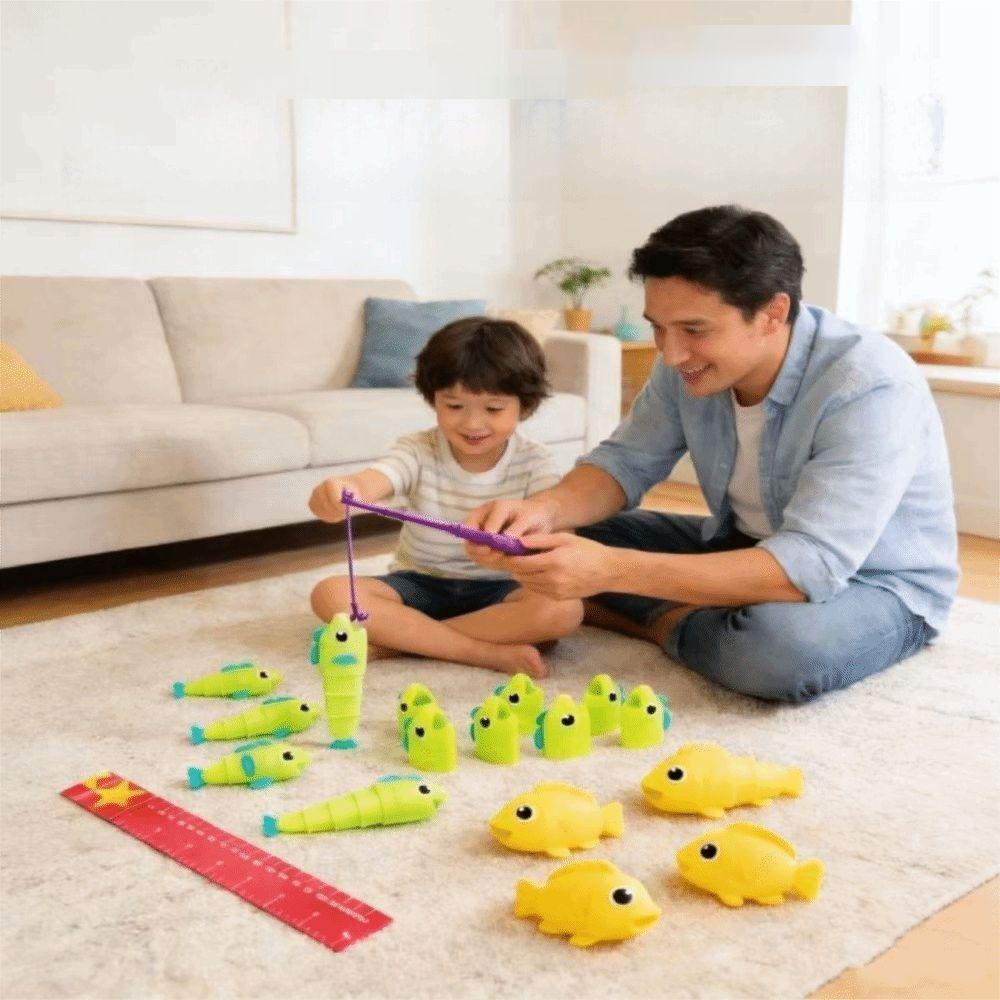 Parent-Child Interactive Retractable Fish Toy Kids Desktop Board Game Hand-Eye Coordination