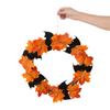 11 Inch Halloween Front Door Wreath Hanging Garland Artificial Maple Leaf Bat Wreath for Wall