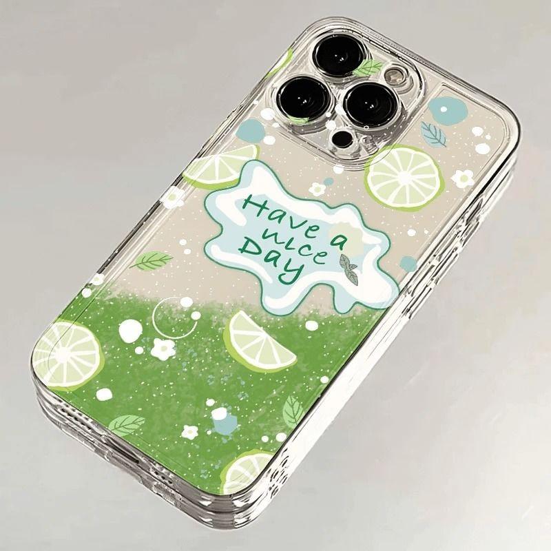 

Phone Case For Samsung Galaxy S26 S24 S25 S23 Ultra S22 S21 S20 Plus FE A50 A71 A72 Cute Fresh Summer Lime Fruit Clear TPU Cover Galaxy A50