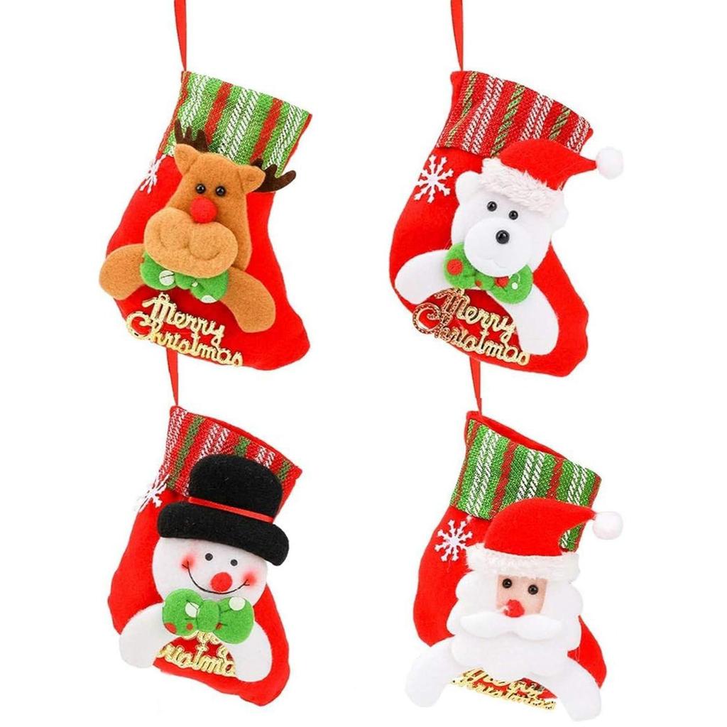 4 Pcs Christmas Tree Decoration Items, Christmas Decor, Christma Decorations Items Ornaments Santa Claus with String Hanging Decor