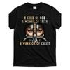 T-shirt Femme Enfant de Dieu Guerrière du Christ Vers de Foi Col Rond Toutes Saisons Église Haut Décontracté
