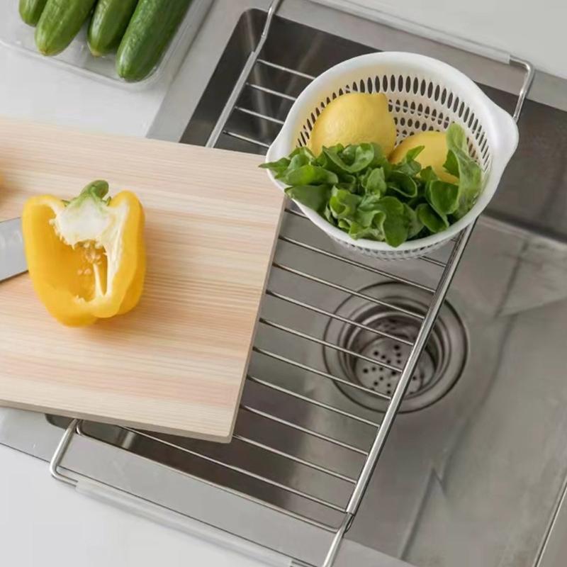 304 Edelstahl Abtropfgestell Spülsieb Spülenablagehalter Abtropfregal Spülenablagegestell Geeignet für Küchenspüle