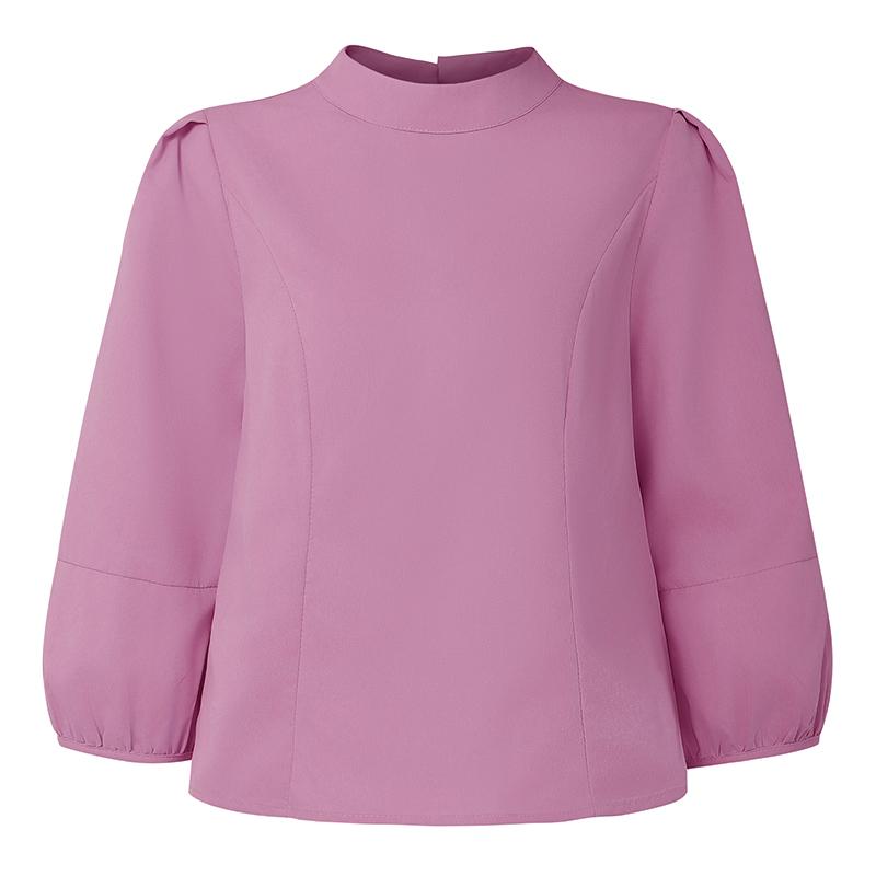 ZANZEA Women Casual Round Neck Solid Color 3/4 Sleeve Loose Blouse