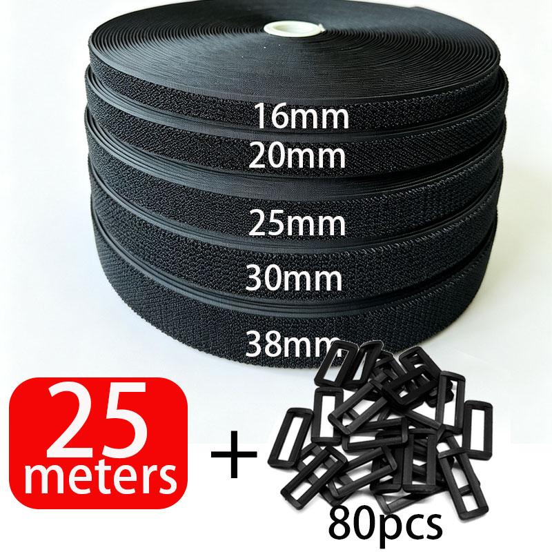 25M Klettbänder 16-38mm Wiederverwendbarer Nylon-Befestiger Kabelband mit 80 Schnallen Auf Maß Schneidbar Lange Kabelbinder Organizer