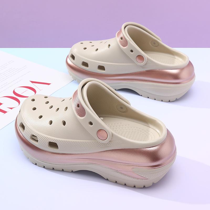 Sandales Sabots à Plateforme d'Été pour Femmes Chaussures pour Femmes Semelle Épaisse Antidérapantes Sandales de Plage Femme Compensées Hautes Sandales EVA Pantoufles