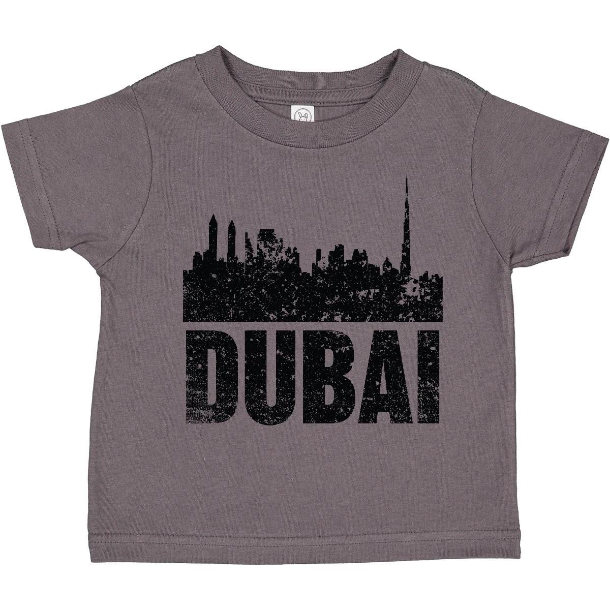 Inktastic Dubai City Skyline With Grunge Toddler T-Shirt Skylines Silhouette Uae 150