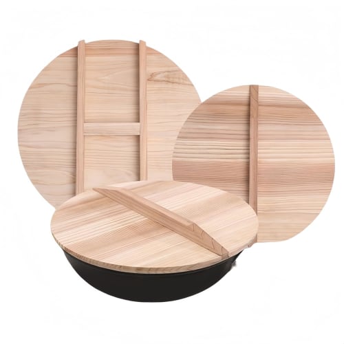 BDHD Original Sawara Wood Lid, 26-65cm [Made In Japan, This Highly Water- and Moisture-resistant Lid Complements Your Open-fire Pot. Crafted To Mainta