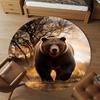 1pc Bear Forest Round Chair mat office Area Rug - Non-Slip, Floor Mat for Office, Bedroom, and Indoor Decor p127039