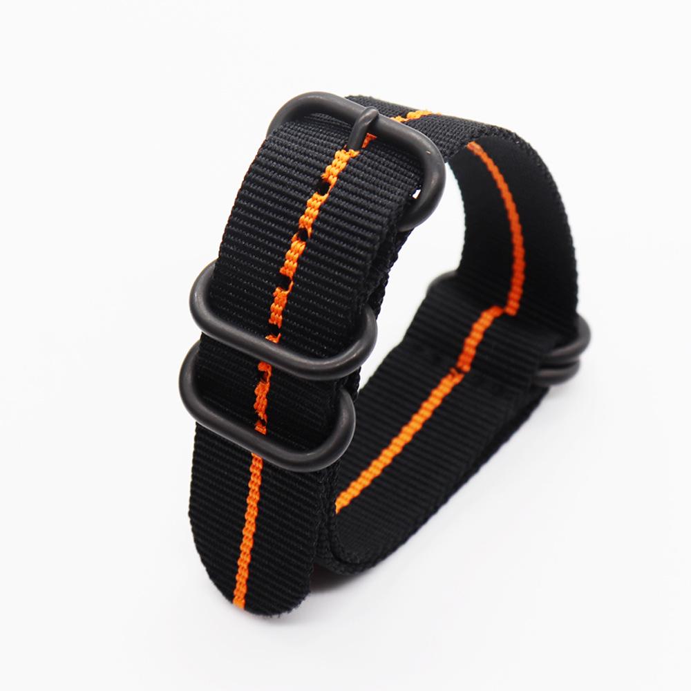 Zulu NATO Nylon Watch Strap with Black Five-Ring Buckle, 18/20/22/24mm Options Available