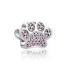 European New 925 Sterling Silver Pink Series Dog Paw Heart Enamel Fashion Beads Fit Original Bracelet For Women Jewelry Making