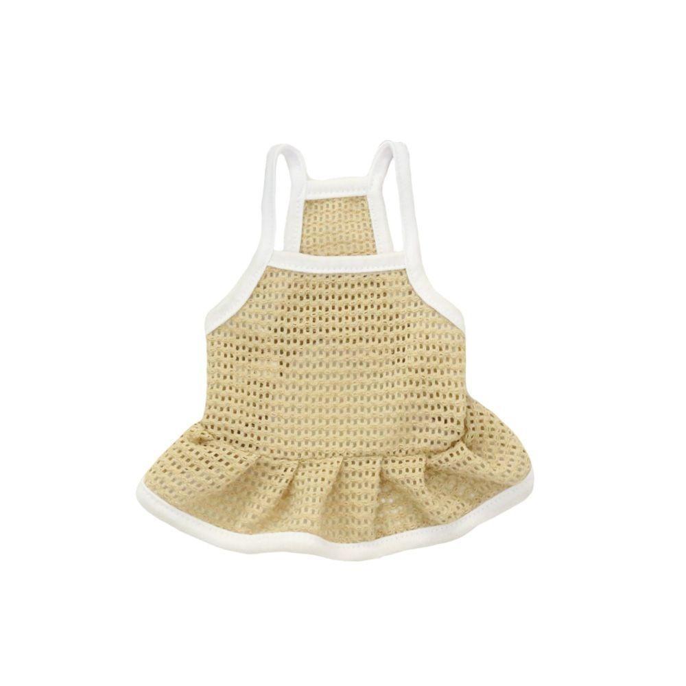 

Breathable Cat Vest Mesh Sunscreen Costume Pet Short Sleeve Pet Strap Skirt Beach S жовтий