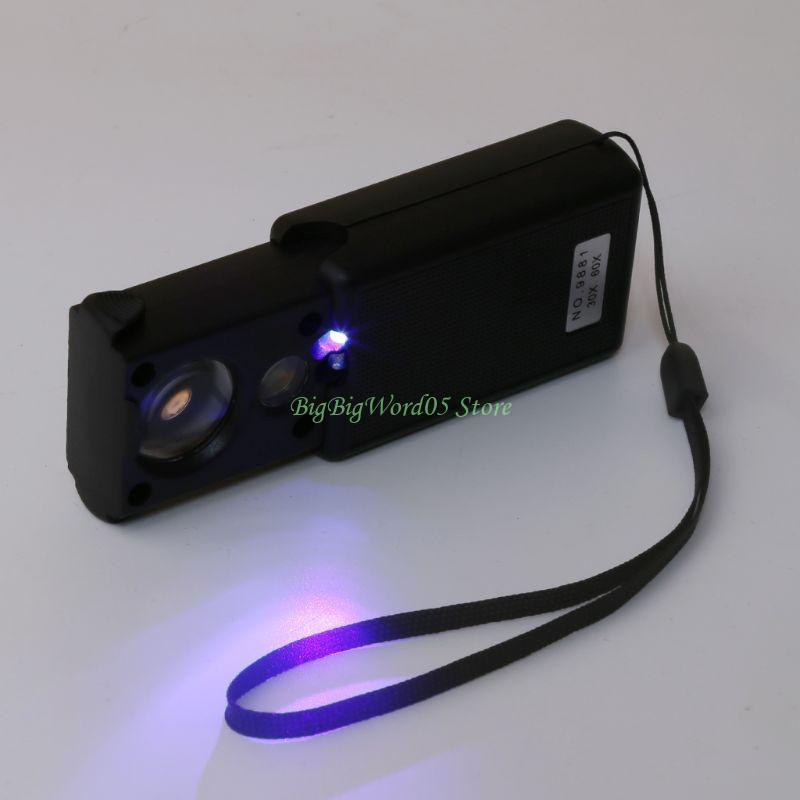 24TE 30x 60x Multifunktionslupe LED Tragbares Juwelier-Mikroskop